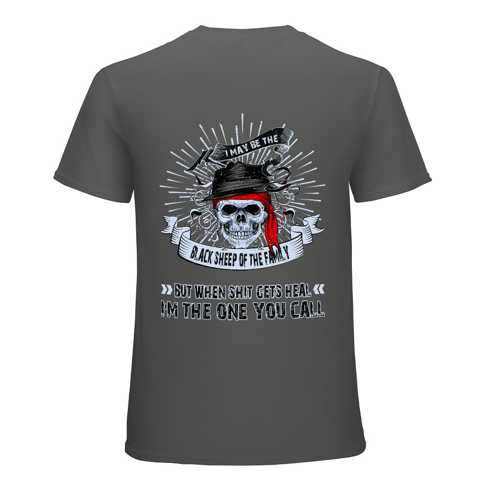 Men's dark gray cotton 'Fearless Tiger' graphic T-shirt, featuring a skull print on the back