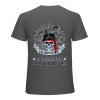 Men's dark gray cotton 'Fearless Tiger' graphic T-shirt, featuring a skull print on the back