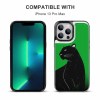 iPhone 13 Pro Max phone case with panther design and card slot, shockproof, compatible with iPhone 13 Pro Max, green.