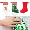 Christmas stocking set: non-woven fabric with gingerbread man, sequin surface, and plain red option, perfect holiday decor