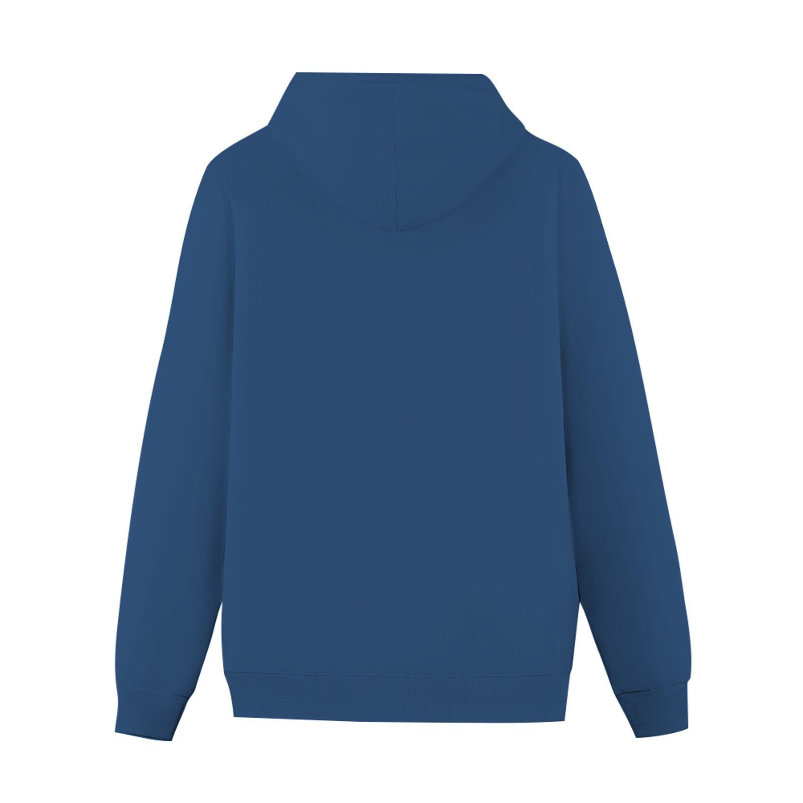 Women's navy blue hoodie sweatshirt, cotton blend fleece, comfortable fit for spring and autumn wear.