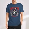 Men's navy blue cotton T-shirt with American Legend gorilla graphic print, summer fashion.