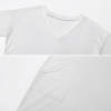 White imitation cotton loose pocket dress with V-neck, suitable for everyday wear