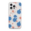 iPhone 16 case with abstract paint splotch design, TPU material, protective cover, stylish, and wireless charging support
