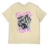 Light yellow cotton men's 'Fearless Tiger' graphic T-shirt, collection.