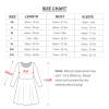 Girls' long sleeve dress size chart with detailed measurements.