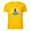 Yellow pure cotton surfing print T-shirt, summer fashion.