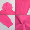 Pink cotton hooded sweater fabric details, breathable and comfortable.