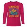Red pure cotton long sleeve T-shirt with A SMOOTH SHAKER graphic, casual wear