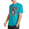 Teal cotton t-shirt with American Legend gorilla graphic print