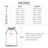 Size chart for women's crew neck vest, including bust and length measurements in inches and centimeters.