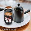 Black Stainless Steel Insulated Coffee Mug with Cartoon Character and Coffee Maker, Inkedjoy