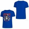 Blue cotton short sleeve T-shirt with AMERICAN LEGEND gorilla graphic, summer fashion