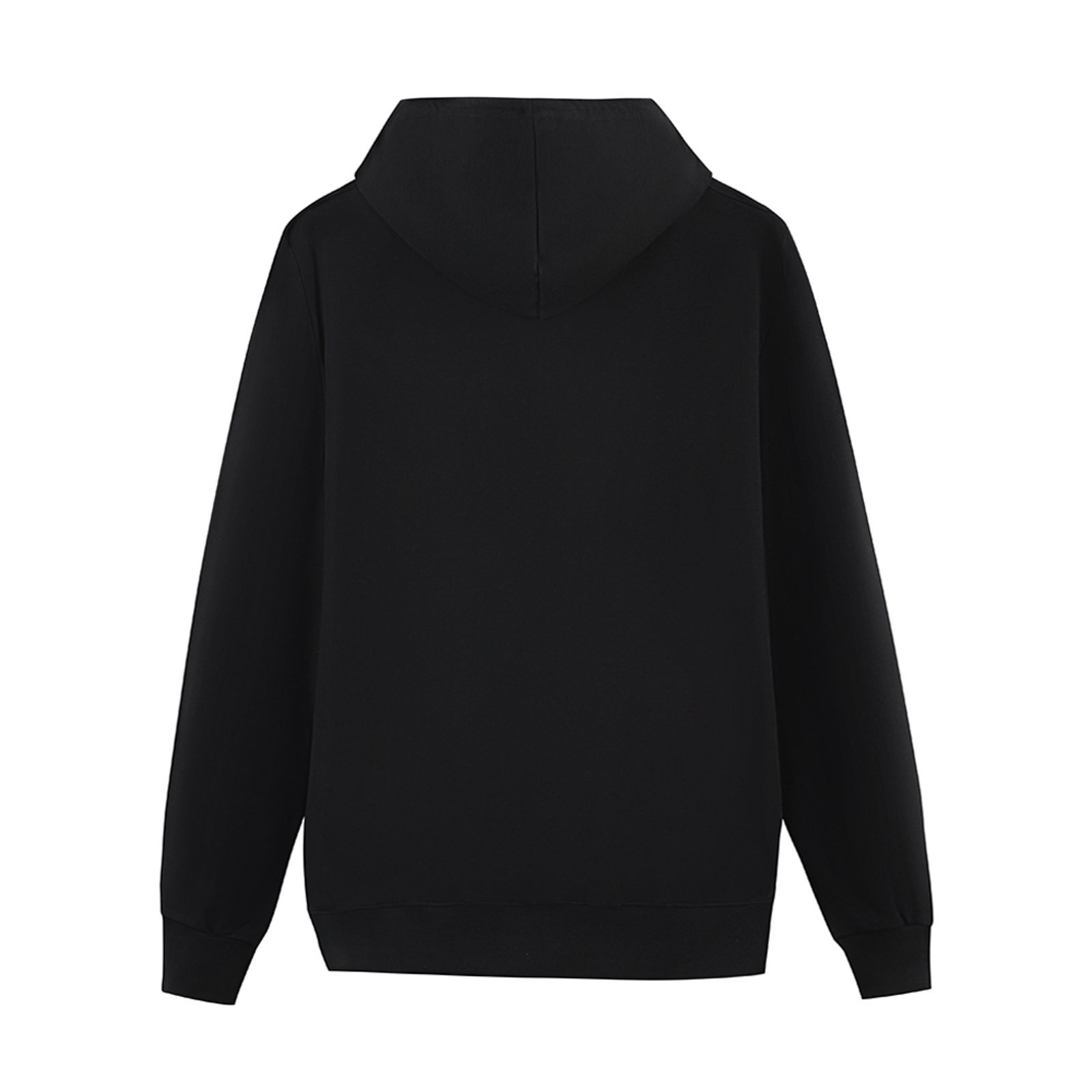 Women's black hoodie sweatshirt, cotton blend fleece, comfortable fit for spring, autumn and winter.