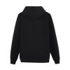 Women's black hoodie sweatshirt, cotton blend fleece, comfortable fit for spring, autumn and winter.