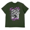 Dark green men's Fearless Tiger graphic tee, 100% cotton, collection.
