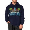 Navy blue cotton hoodie with California Surfing graphic, loose fit design