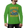 Green pure cotton long sleeve T-shirt featuring ASMODUS Shark Attack graphic, casual wear
