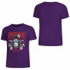 Purple cotton T-shirt with AMERICAN LEGEND gorilla graphic print