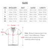 Men's ice silk pajama set size chart with measurements in centimeters and inches, including shirt diagram