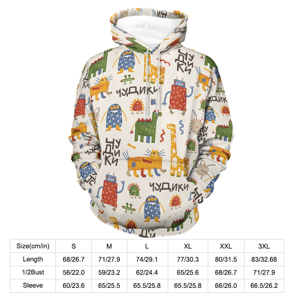 Plus size adult sweatshirt with colorful animal print, comfortable hoodie with drawstring