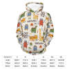 Plus size adult sweatshirt with colorful animal print, comfortable hoodie with drawstring