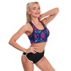 Ladies slim fit yoga vest, floral print with comfortable support, perfect for yoga and fitness activities.
