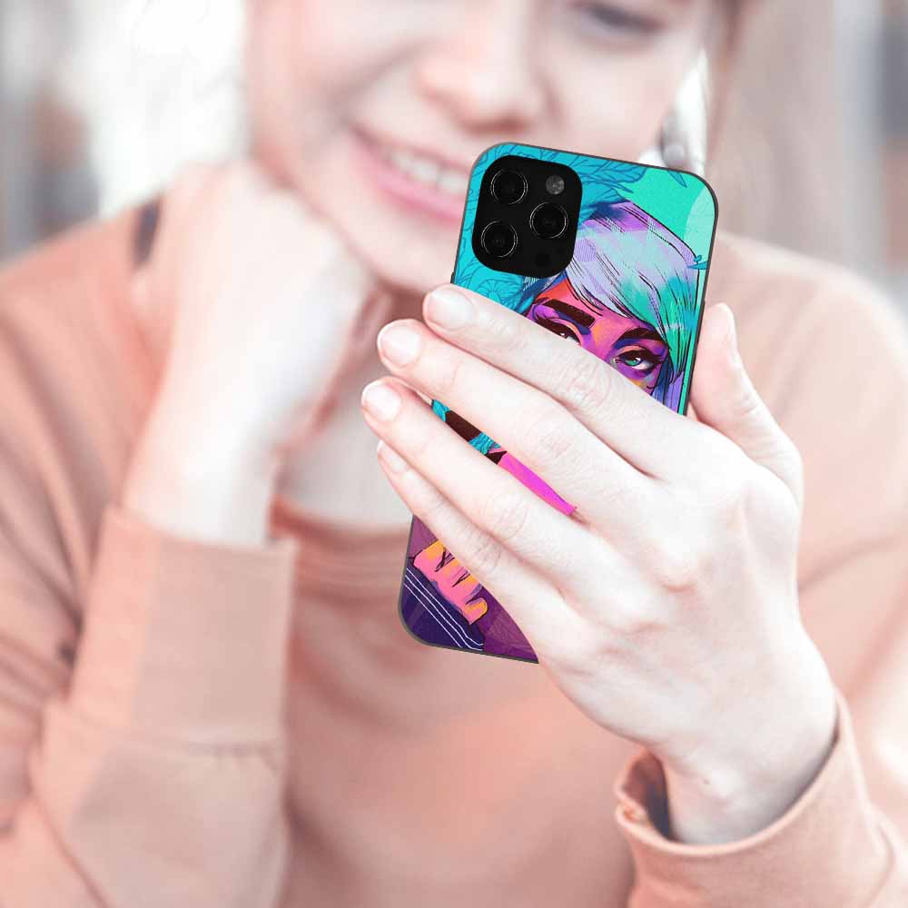 iPhone 12 Pro with artistic floral design TPU case, stylish protection