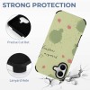 iPhone 16 fiber skin case with abstract green pattern and the text 'Everything's amazing', protective cover.