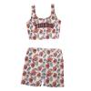 Thread Yoga Vest Set with floral pattern, featuring "TIGER" text, perfect for yoga and workouts.