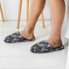 Gray camo flannel home cotton mop slippers, TPR sole for autumn and winter wear.