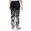 Black and white patterned polyester sweatpants for casual wear, comfortable and stylish.