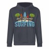 Navy blue cotton California Surfing hoodie for men, loose fit design, suitable for daily wear