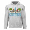 White cotton Surfing hoodie with graphic, loose fit design, suitable for daily wear.