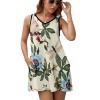 Sleeveless pocket tank top dress with floral print, perfect for casual wear.
