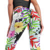 Floral print comfort yoga pants, high-waisted, four-way stretch