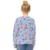 Girl's V-neck sweater in light blue with a delicate pattern, perfect for casual wear