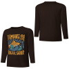 Dark brown pure cotton long sleeve T-shirt featuring 'A SMOOTH SHAKER' graphic, casual wear.