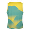 Men's full print vest in teal and yellow, made of imitation cotton, perfect for summer wear.