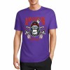 Purple cotton short-sleeved T-shirt with gorilla graphic print.
