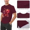 Maroon cotton men's t-shirt with red monster graphic print by Inkedjoy, comfortable fabric and crew neck.