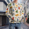 Plus Size Animal Print Sweatshirt. Comfortable hoodie with hood and pocket, casual style.