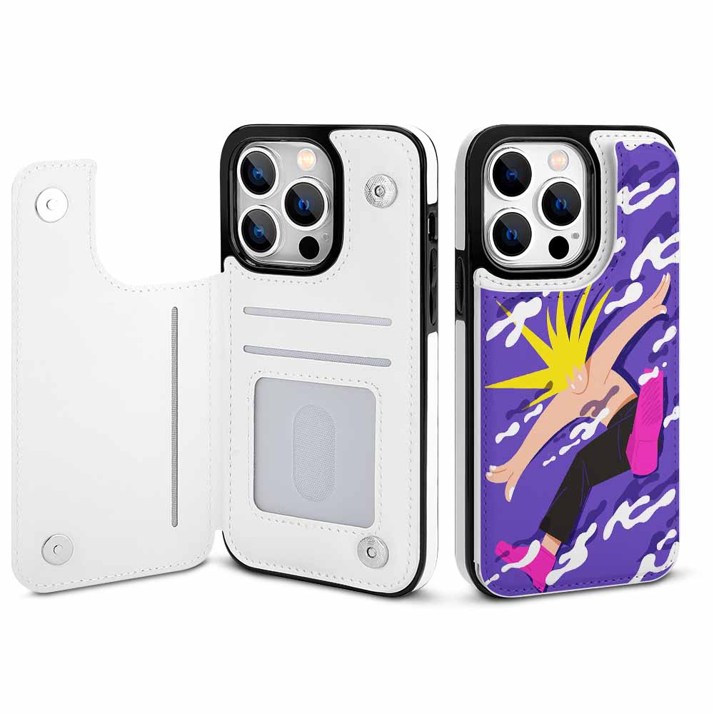 iPhone 14 case with card slot and unique design, drop resistant protection
