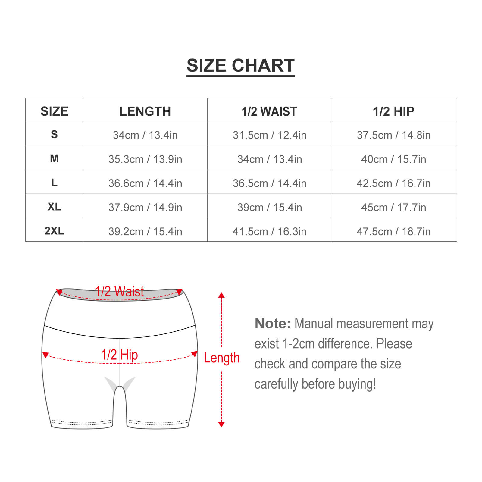 Thread Yoga Vest Set Size Chart - measurements in cm/in