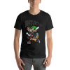 Black  men's cotton T-shirt with baseball cartoon graphic and 'Just Do It' print, breathable fabric.