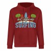 Burgundy cotton California Surfing hoodie, loose fit, for daily wear.