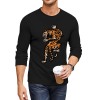 Black Men's Long Sleeve Crew Neck T-shirt with a unique pattern design, showcasing individual style.