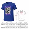 Blue cotton 'Fearless Tiger' men's t-shirt with size chart, collection