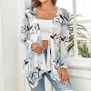 Women's floral knitted cardigan, long sleeves, open front, perfect for autumn and winter