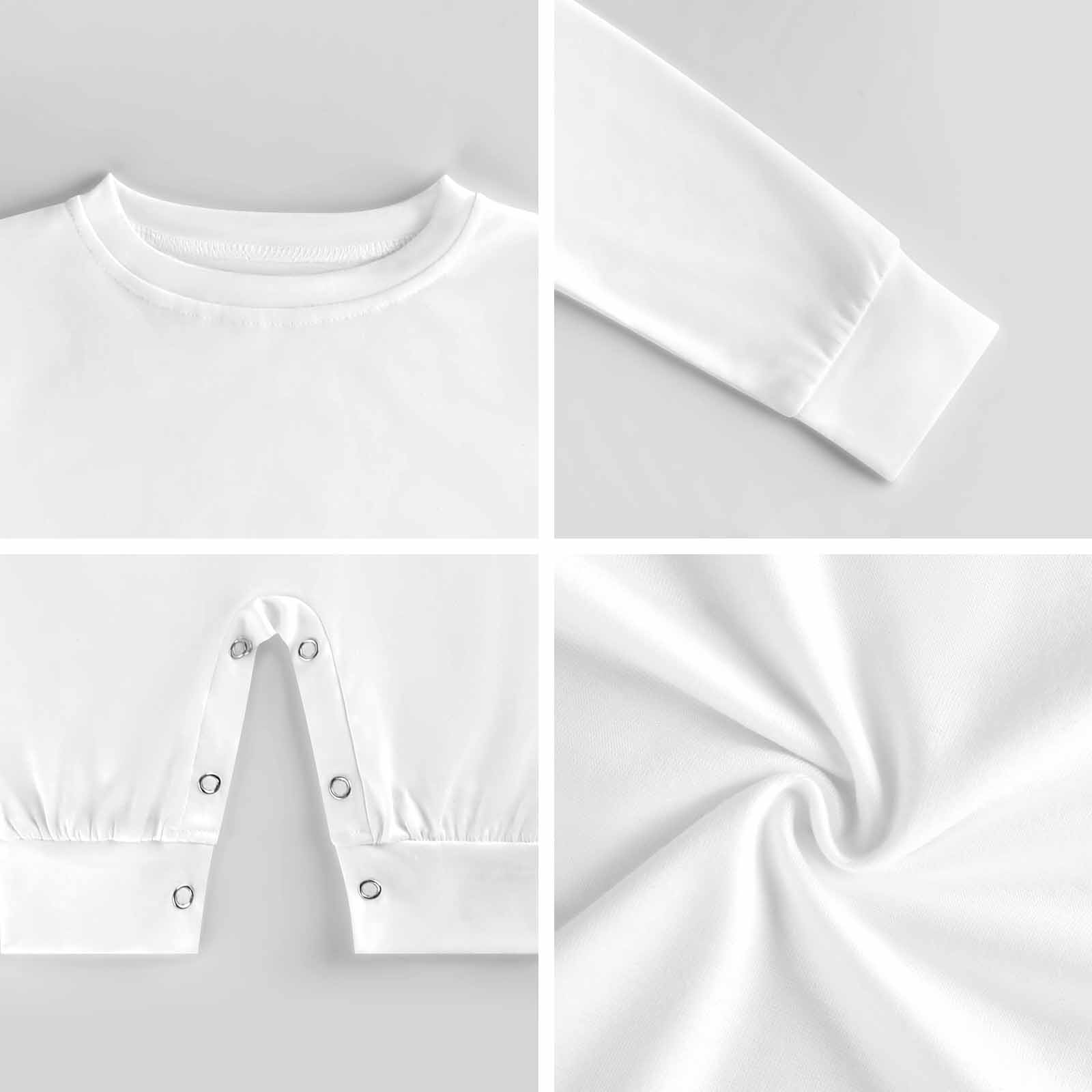 White baby romper detailed view, imitation cotton fabric with button design, comfortable newborn clothing.